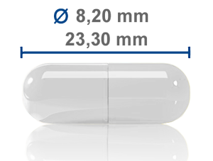 Size representation of an enteric-coated creatine capsule