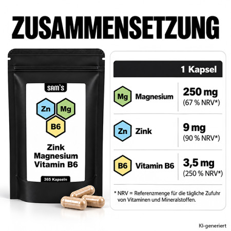 Preview: Zink + Magnesium + Vitamin B6 Kapseln