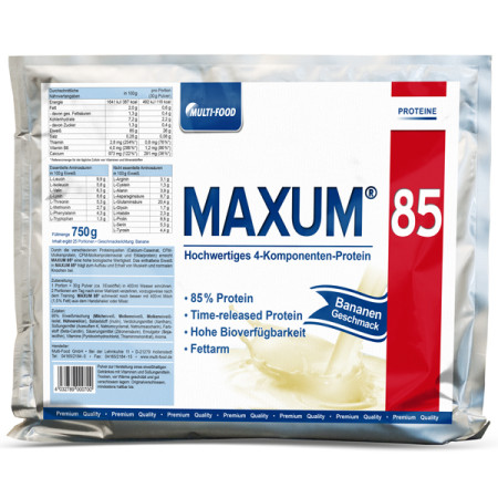 Multi-Food, Maxum 85, Mehrkomponenten-Protein, 750 g, Beutel, Banane