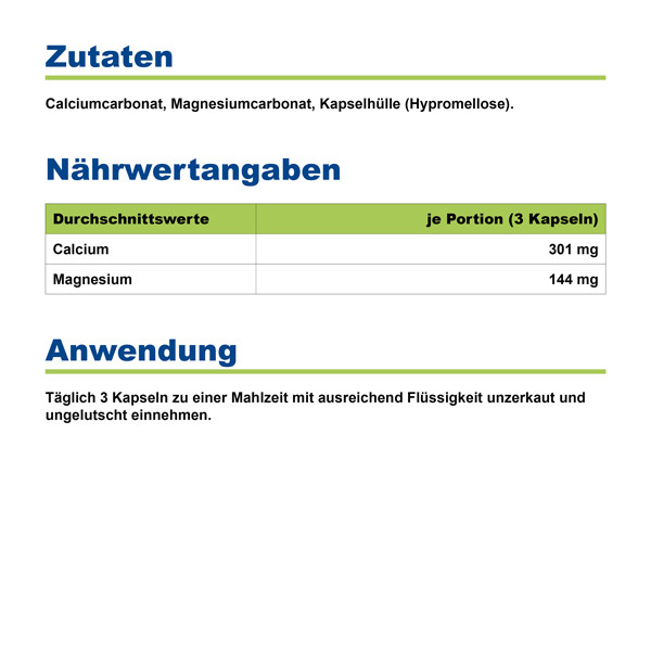 Nährwerte Calcium Magnesium